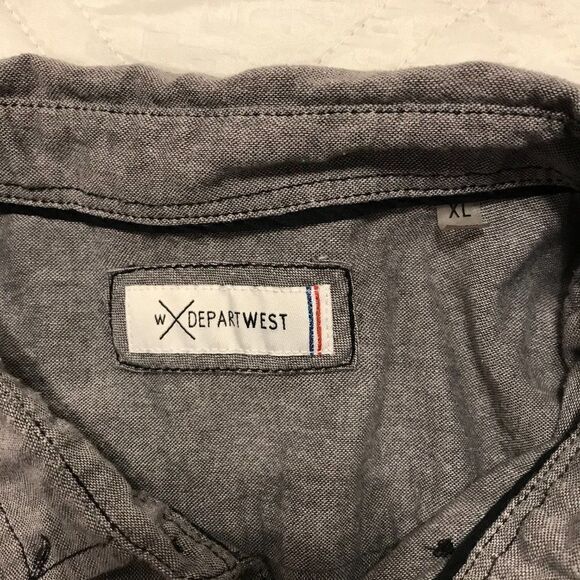 DepartWest gray button up long sleeve shirt XL - Picture 4 of 4